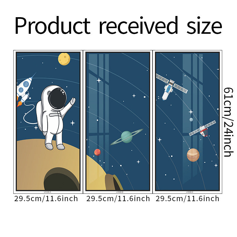 Astronaut & Space Scene 3-Panel PVC Wall Sticker Set - Image 6
