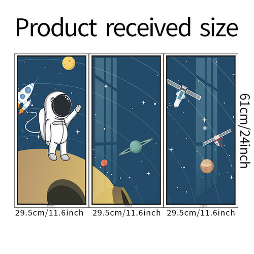 Astronaut & Space Scene 3-Panel PVC Wall Sticker Set - Image 6