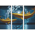 Golden Whale Cityscape 3-Panel Wall Sticker Set - Image 5