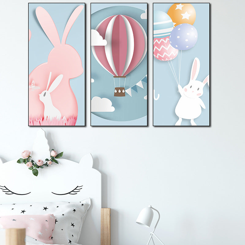 Cute Bunny Balloon 3-Panel Wall Sticker Set - Image 3